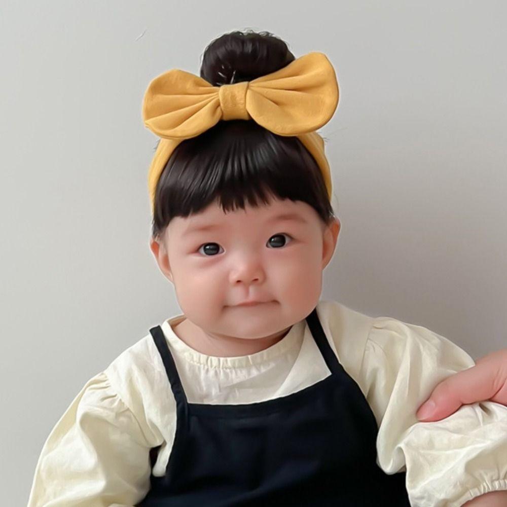 Cotton Baby Hair Bands Wig Cute Bangs Chignons Headband Newborn Wig Headband  Photography Props