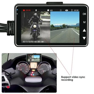 3" LCD 140° HD Dash Cam Dual Action Camera Video Recorder for Car Motorcycle Bike Front Rear Moto Driving Recorder Cycle Video