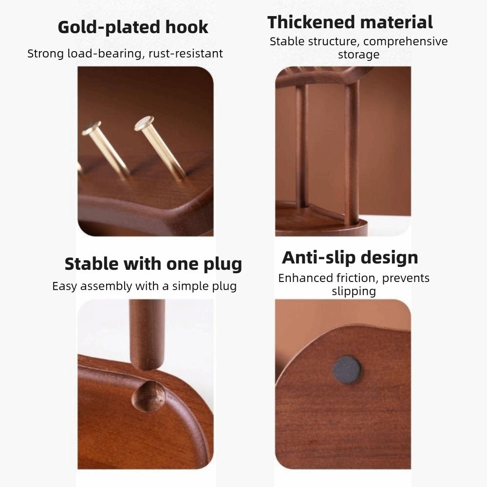 Practical Wooden Key Storage Rack Eco-Friendly Large Capacity Key Holder Box Moisture-proof Space Saving Table Shelf Bedroom