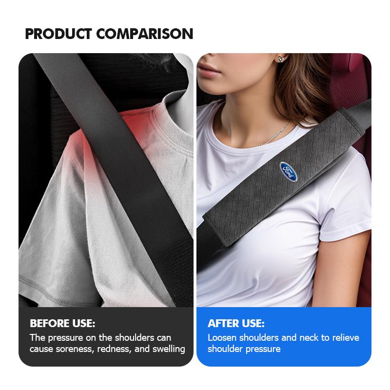 Car Seat Belt Cover Comfortable Auto Seatbelt Shoulder Protector For Ford Fiesta Ranger Mondeo Escape Ecosport Fusion Explorer