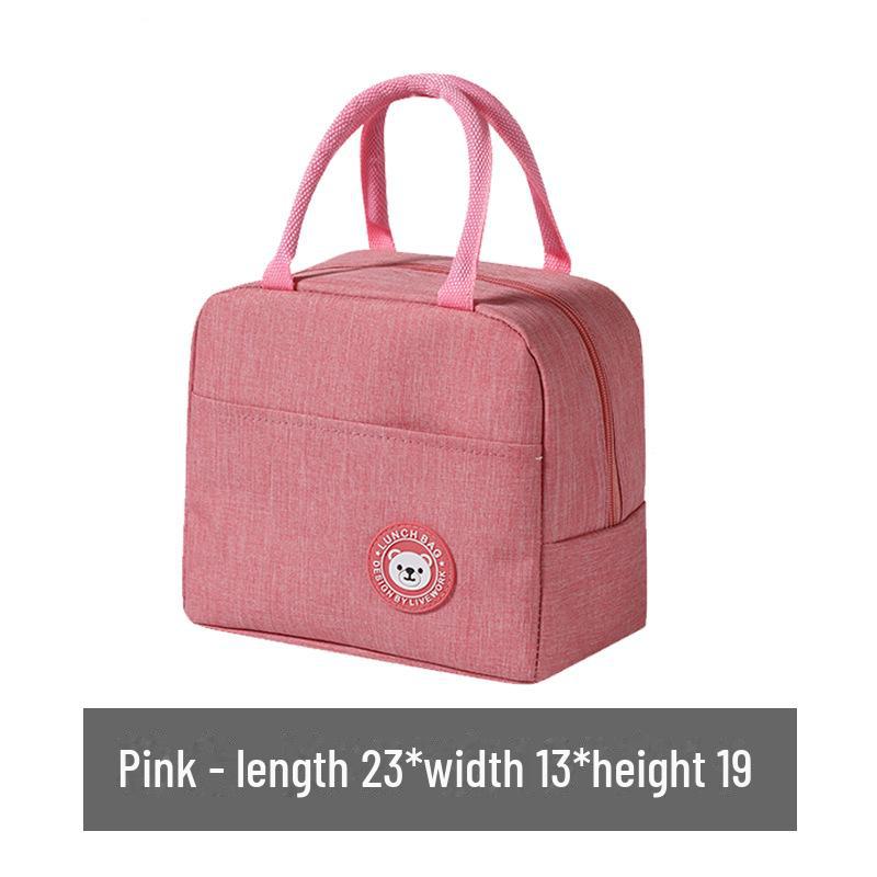 

Изолированная сумка для ланча для студентов и офисных работников, водонепроницаемая и маслостойкая сумка с большой вместимостью и подкладкой из алюминиевой фольги розовый