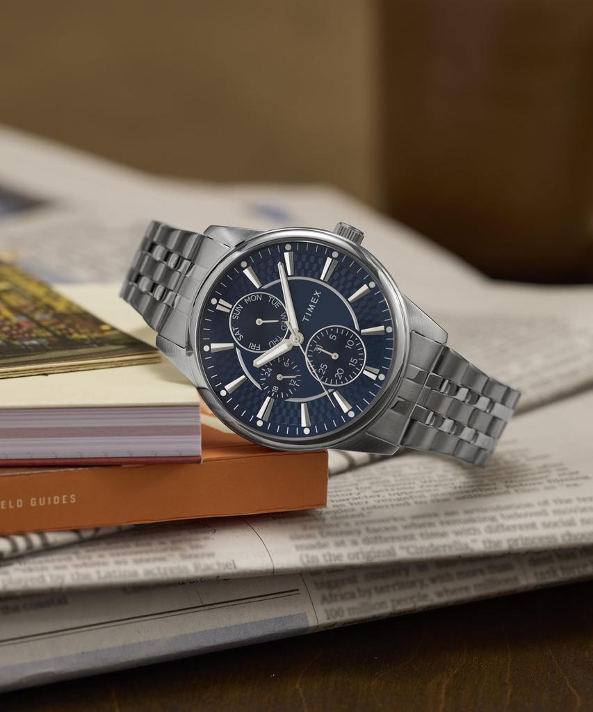 TIMEX Chicago Multifunction Watch Quartz 5 ATM Water Mineral Blue Stainless Steel Men's TW2Y21500