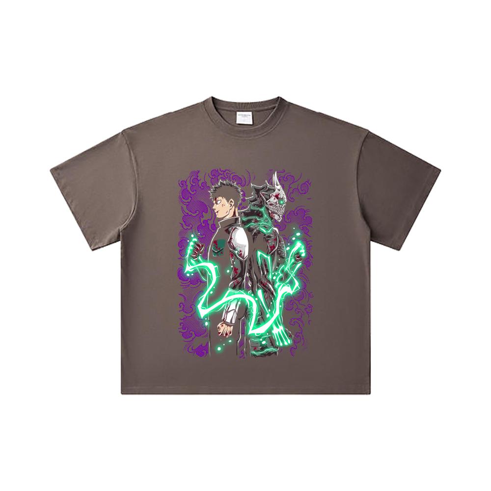 260 GSM Doppelgarn 32er Zählart 100% Baumwolle Kaiju No 8 V9 Kafka Druck Unisex Schweres Baumwoll-T-Shirt