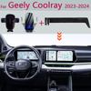 Car Phone Holder for Geely Coolray 2023 2024 Screen Fixed Base Wireless Charging Stand Car Mobile Phone Mounts Glasses Storage