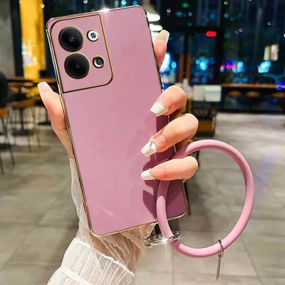 Plating Wristband Bracelet Cover Soft TPU Case For Redmi A3 13C 12 12C 10 Note 13 12 11 Pro/Xiaomi 13T Poco X5 X6 F5 Pro/Samsung A15 A25 A35 A55 S24