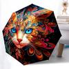 1pc Colorful Floral Cat Face Umbrella Automatic Opening & Closing, Foldable Design, Outdoor for Fans, Travelers, Daily Use, Gift Idea.C103
