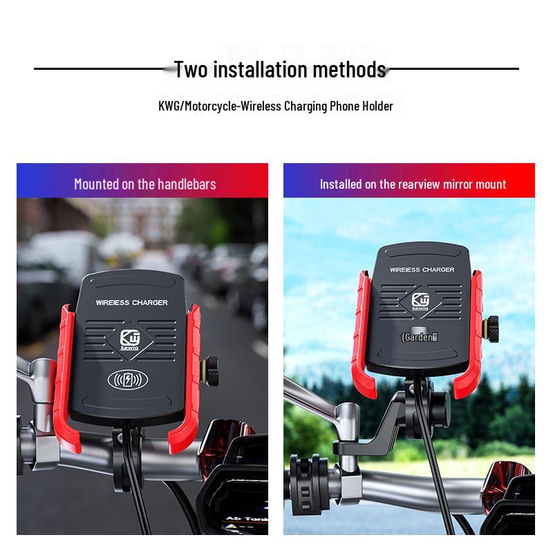 15W Waterproof Wireless Charging Phone Holder for Bikes and Motorcycles