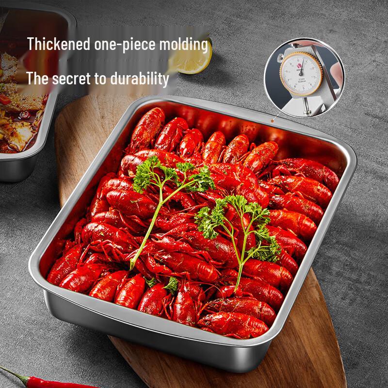 Chahua 304 Stainless Steel Multipurpose Rectangular Serving Tray