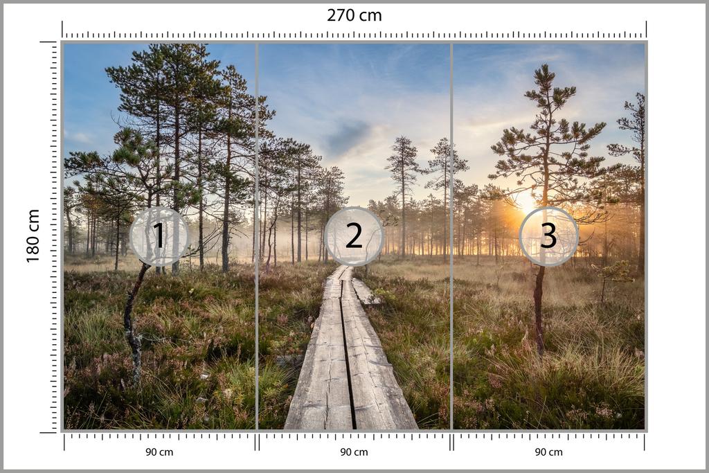 Photomural Wooden Path In The Forest Non-Woven 270x180
