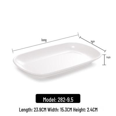 White Rectangular Melamine Serving Dishes (5-Pack)