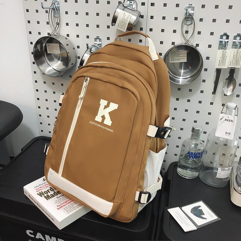 schoolbag male college student ins trendy brand, campus backpack male backpack female Korean version simple and versatile travel computer bag