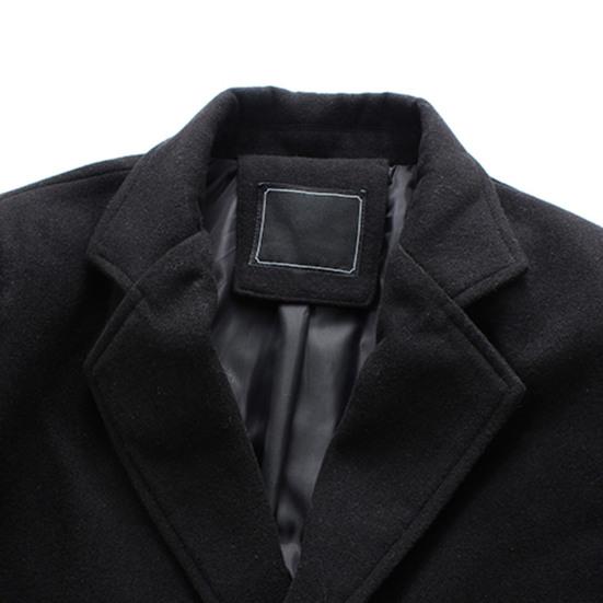 Decorative Men Jacket Easy Match Polyester Single Breasted Men Overcoat for Winter