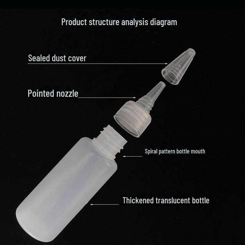 Flacone dosatore per liquidi con bocca appuntita traslucido - 10 ml/20 ml/30 ml