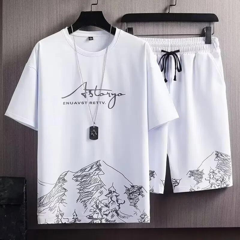Quick Drying Two-piece Men's Casual Sportswear Set, Men's Summer Thin Sportswear Set