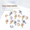 Gold & Silver Bow Heart Zircon Rhinestone Nail Art Jewelry