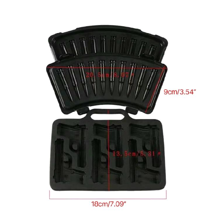 SiIicone Ice Cube Maker Handgun/Slug Shaped Ice Cube Moulds DIY Ice Tray