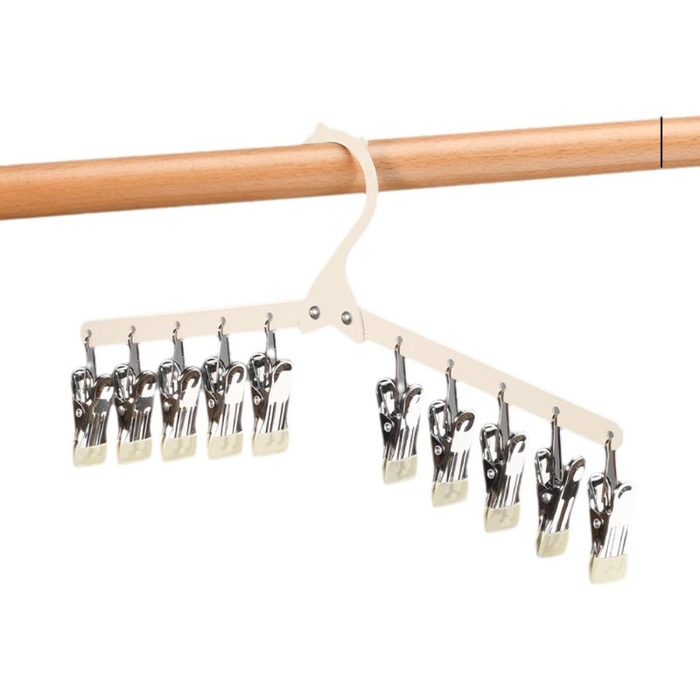 Windproof Folding Clothes Drying Rack 10 Clips Sock Laundry Airer Sock Drying Rack  Apartment