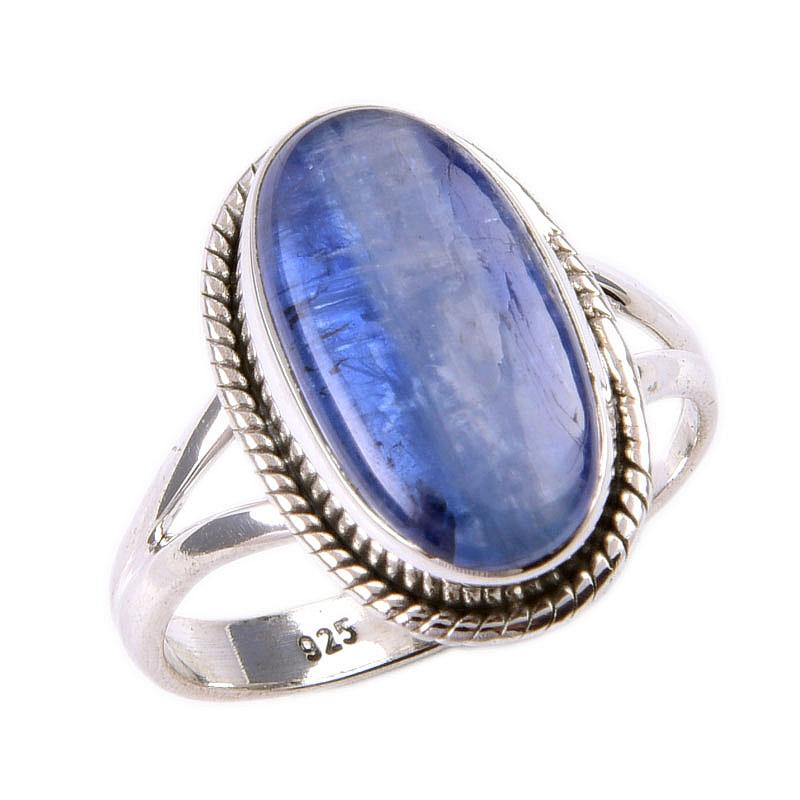 Natural Kyanite Gemstone Handmade 925 Solid Sterling Silver Gift Ring S.8 C2V58