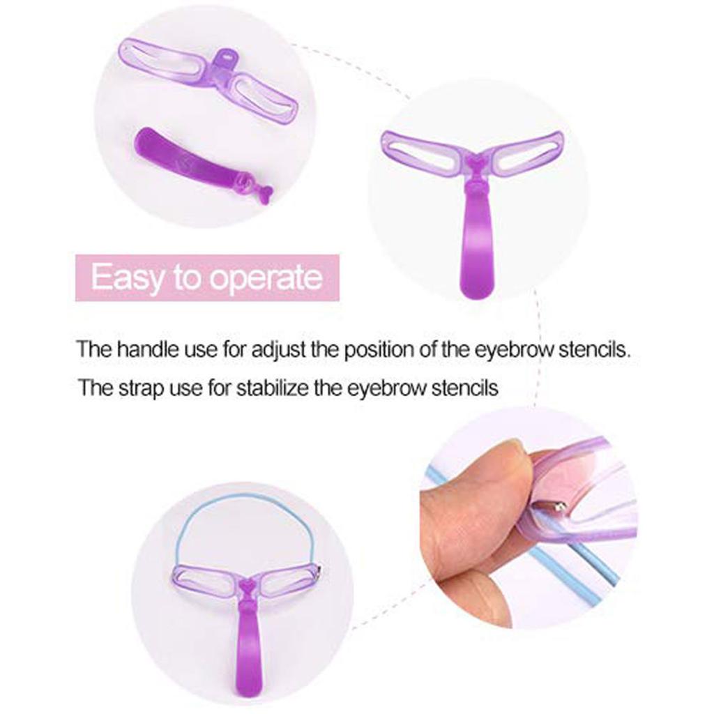 8 Style Eyebrow Stencil Kit with Handle Reusable Ergonomic Grooming Eyebrow Shaping Template for Beginners
