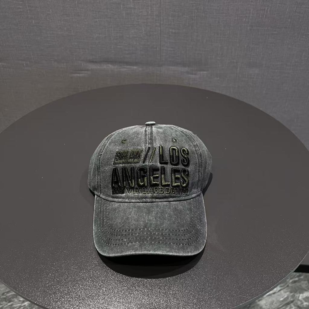 Vintage Wash Cotton Baseball Hat With Wide Brim And Sun Protection