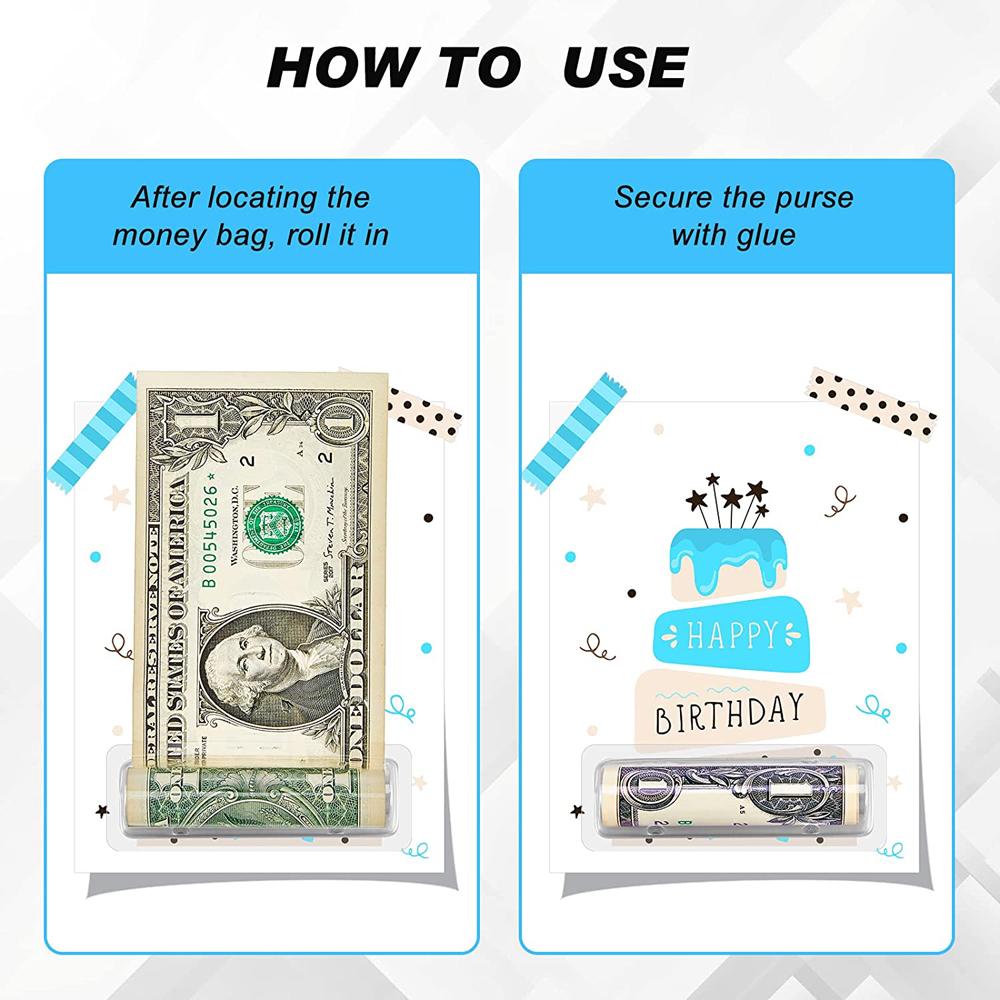 50Pcs Plastic Dome Lip Balm Money Card Holder Waterproof Rectangle Money Cash Pounches DIY Graduate Gift for Christmas Festival