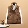 Plus Size Cotton Vest Women's Fall and Winter Loose Stand-up Collar Cotton Shoulders Sleeveless Jacket Fashion Waistcoat