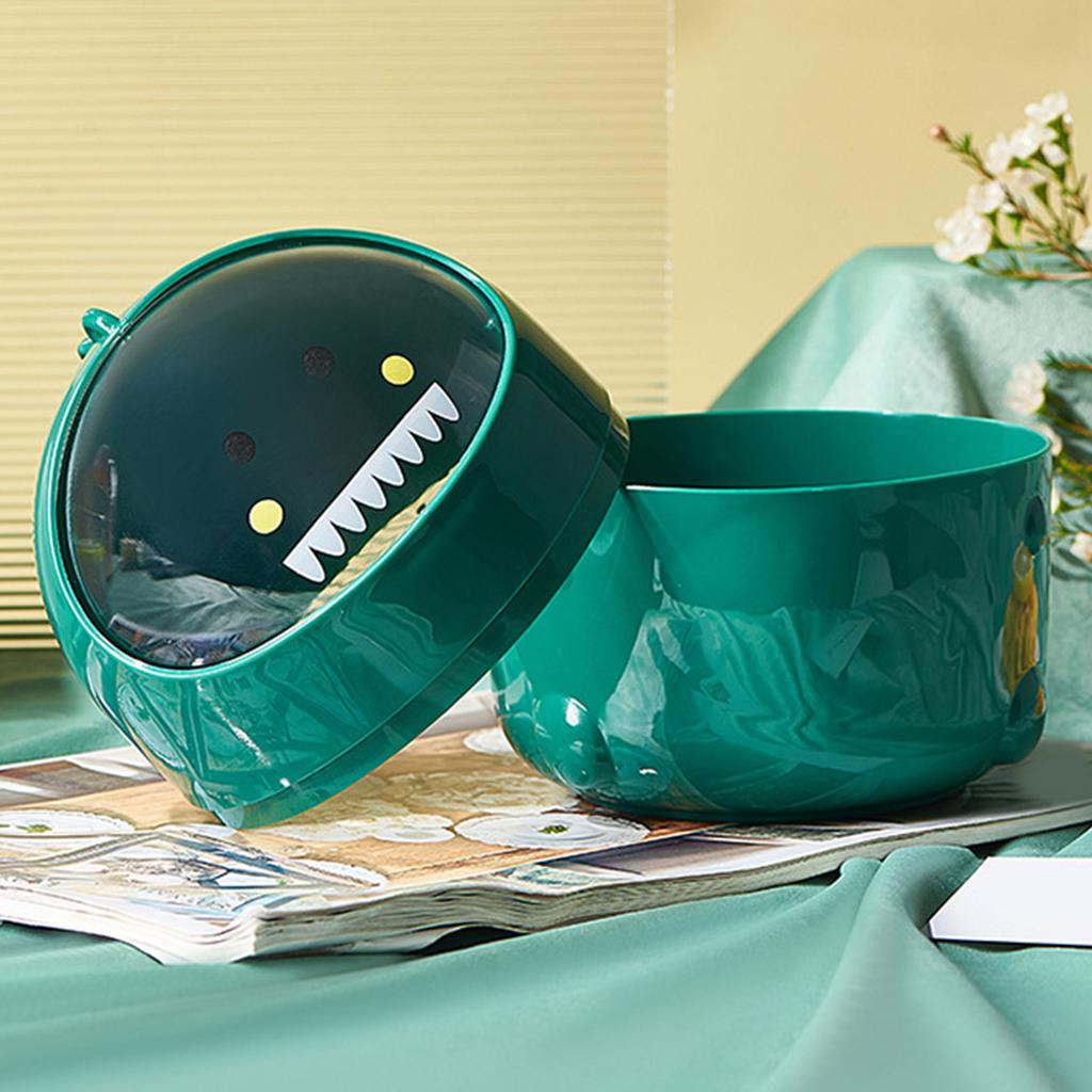 Desktop Trash Can Multifunctional Storage Bucket   Cover Cartoon Container Small Waste Bin for Home School