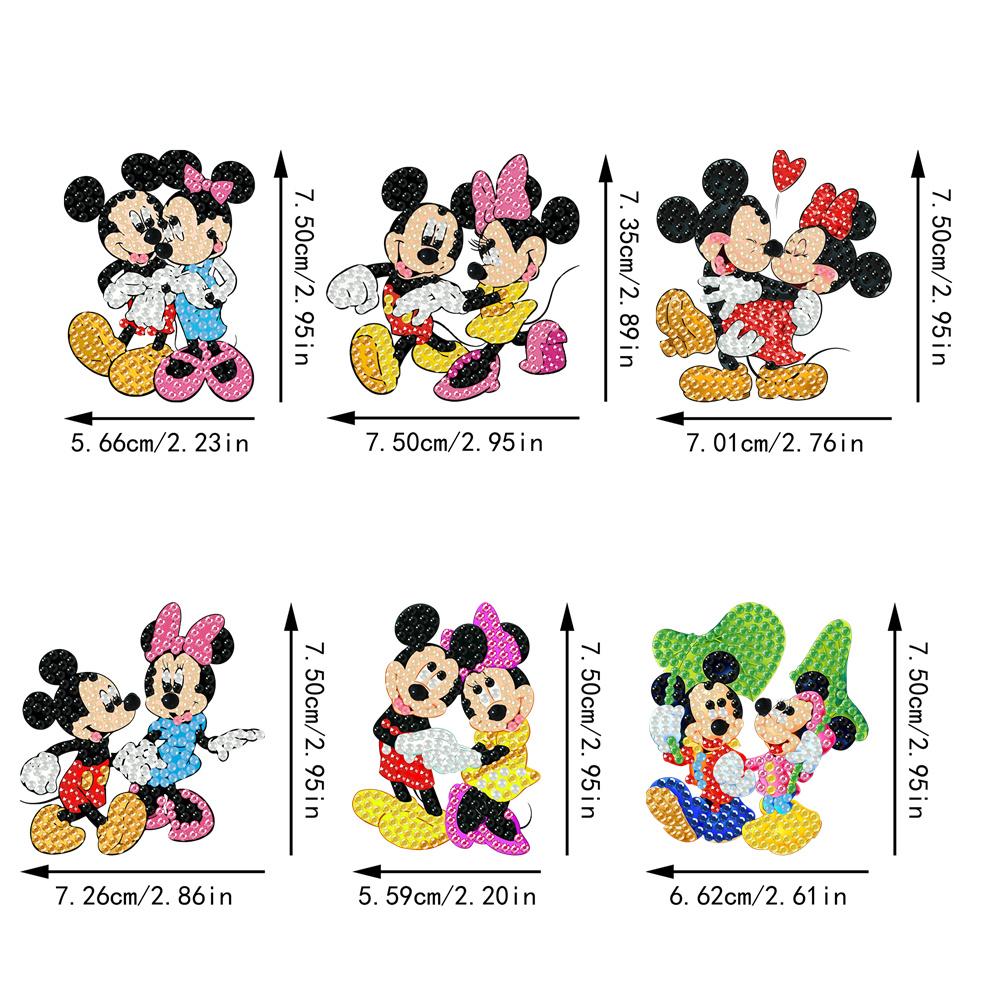 6Pcs Mickey Minnie Series Diamond Art Fridge Magnet Diamond Painting Refrigerator Magnet Diamond Painting Fridge Magnet for Adults Beginners