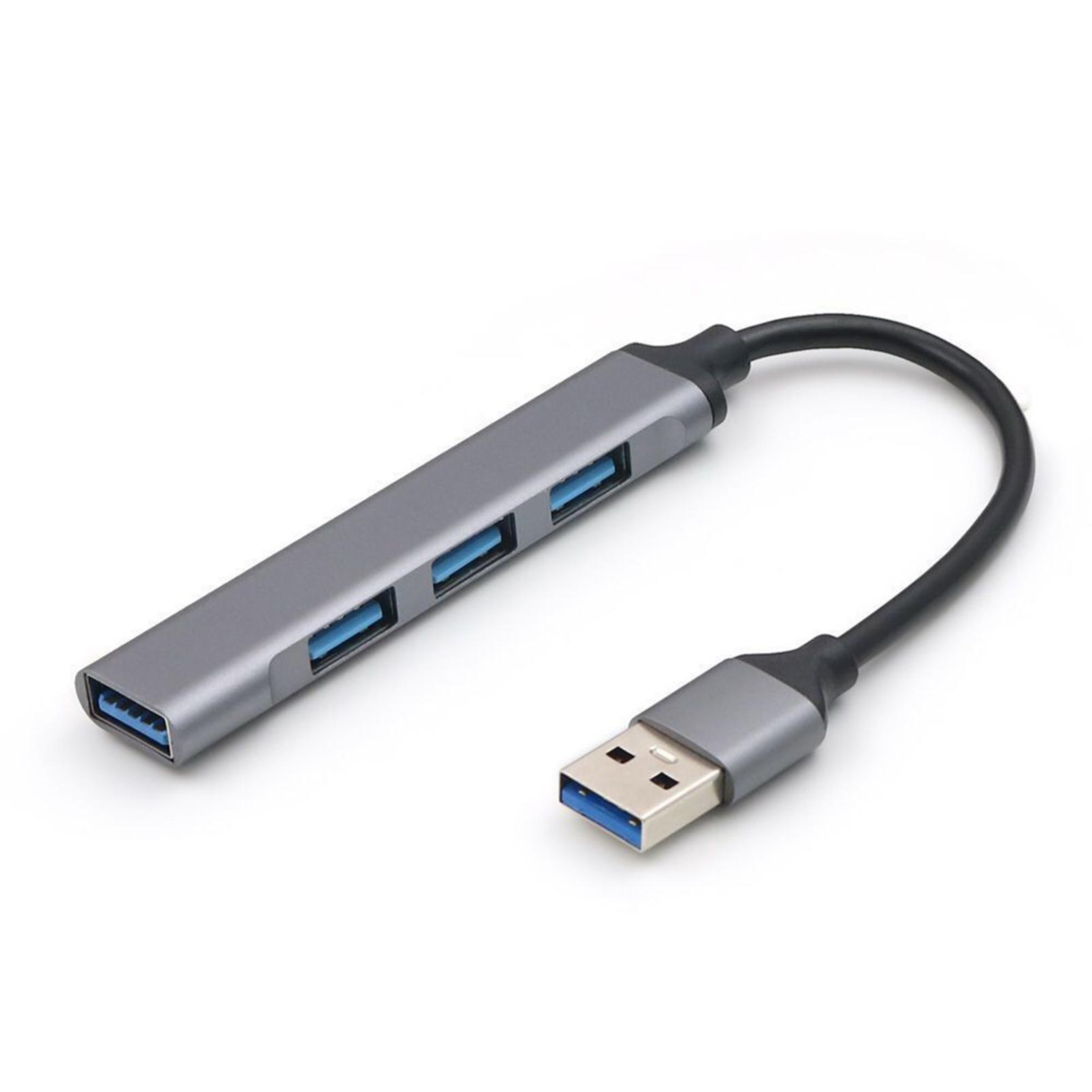 Portable 4-port USB Hub Splitter Multi-function High-speed USB Extender for Computer Accessories USB серебряный
