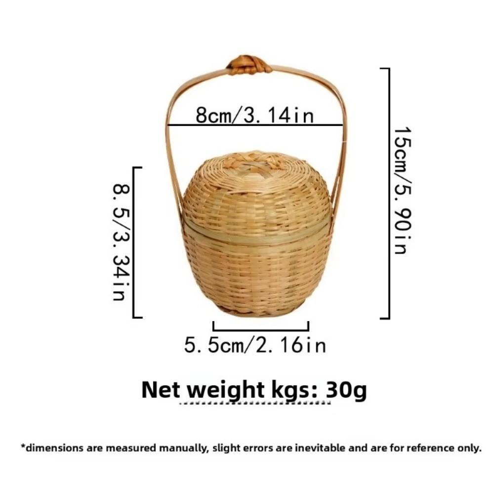 Bamboo Storage Basket Mini Decorative Nut Basket Portable Handmade Basket Home Decor