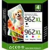 962XL 962 XL Ink Cartridges Combo Pack for 962 962 XL Ink Cartridges Compatible with HP OfficeJet Pro 9010 9012 9015 9018 9019 9020 9025 Printer 4