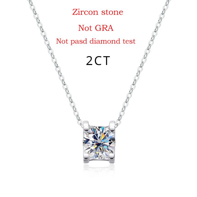 Smyoue 1-2CT Certified D Color Moissanite Pendants for Women Classic Wedding Necklace Original S925  Silver Jewelry GRA