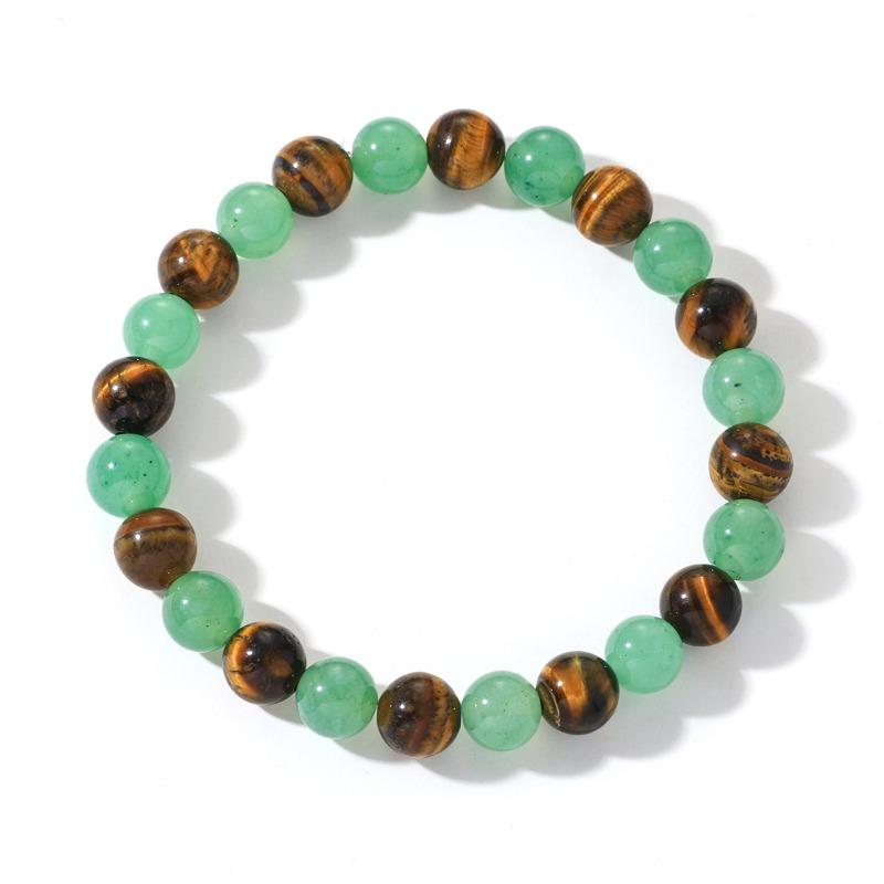 Tiger's Eye Stone Green Bracelet Women's Jewelry Handmade Beaded Bracelet with Hanfu
