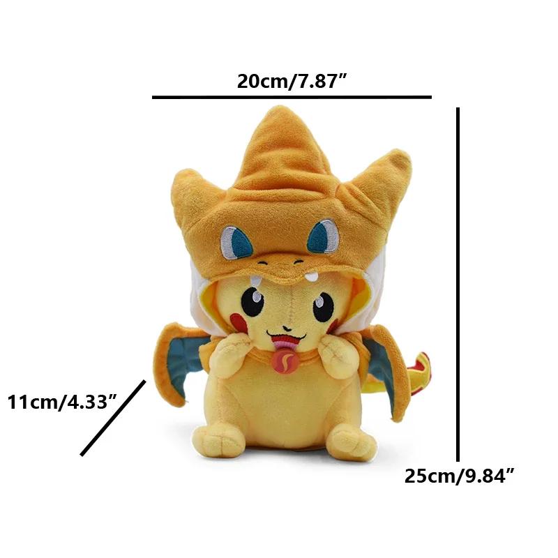 Eevee Pikachu Cosplay Plush Toys Charizard Peluche Lucario Pikach Stuffed Animal Doll Plushies Cute Cartoon Gift Cartoon Dolls