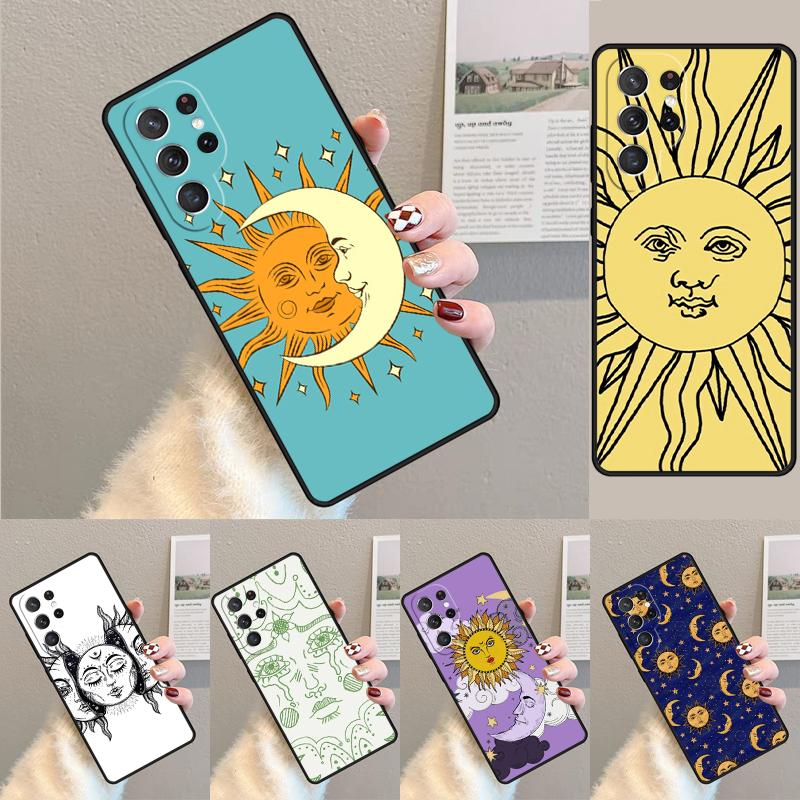 Funny Sun Moon Silicone Phone Case For Samsung Galaxy note 10 pro S26 S25 S24 S23 S22 S21 Plus S25Ultra Capa Cover
