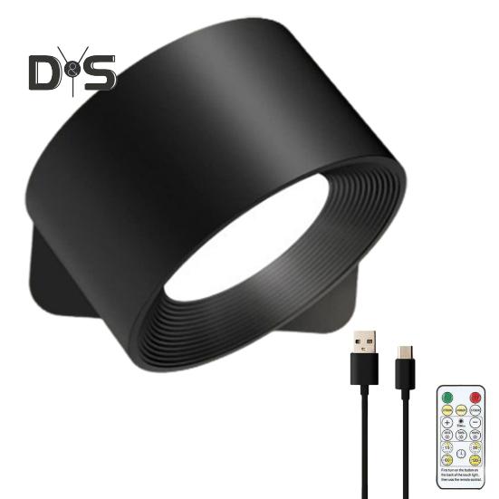 Trådløs vegglampe med fjernkontroll Dimmbar Enkel installasjon USB-oppladbar Veggmonterte lysarmaturer LED-vegglampe