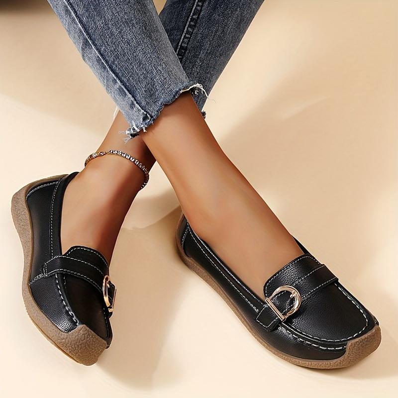 Solid Color Loafers Lightweight Comfortable Casual Shoes For Spring Season Women