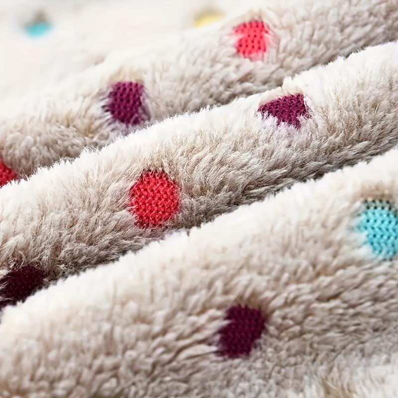 1 Pack Pet Warm And Comfortable Blanket, Fluffy And Soft Light Brown Dot Pattern Blanket