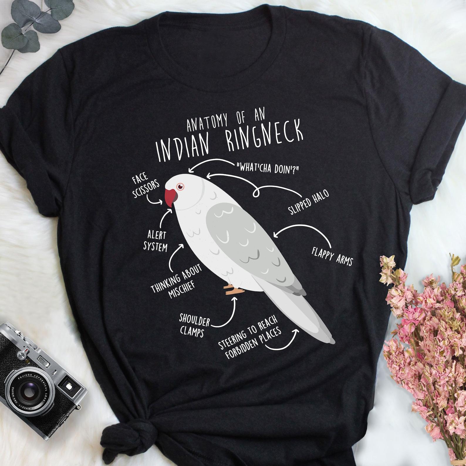 White Indian Ringneck Parrot Shirt, , , Funny Albino Parrot Lover Gift, Cute Pet Bird T-shirt, IRN Mom Tee, Ringnecked Dad Top 100