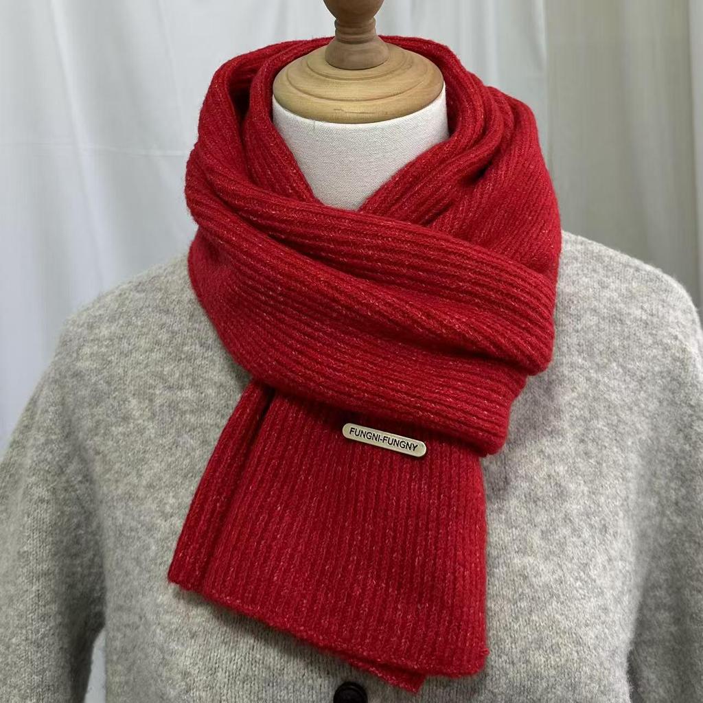 2025 Wool Knit Solid Color Snood: Versatile Korean-Style Scarf for Winter - High-End Gift for Women & Men