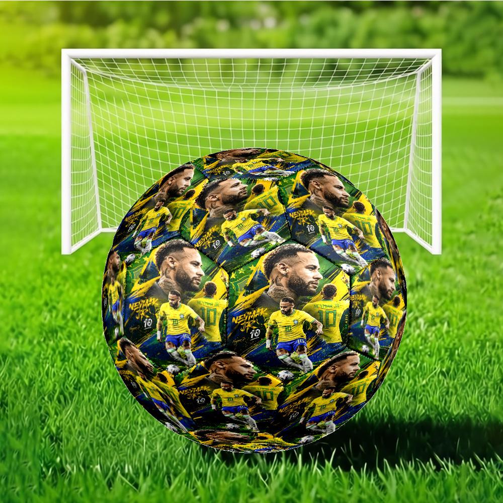 Neymar's Iconic Pose Soccer Ball Size 5 Soccer Ball, Machine-stitched, Soft and Comfortable, Suitable for Training and Matches Fan Gift