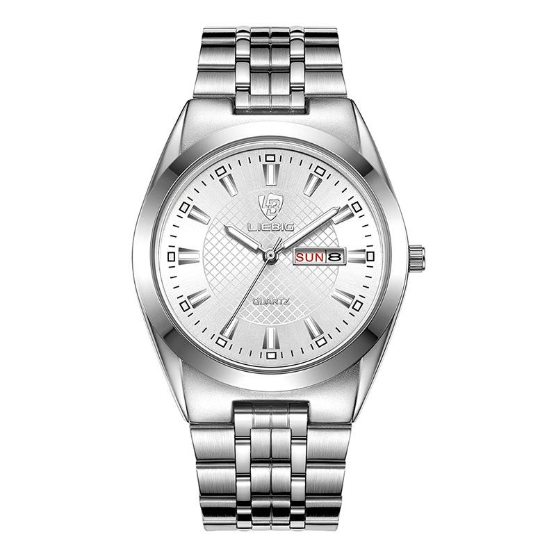 SKMEILuxury style new couple men's watch steel belt week calendar waterproof women's watch
