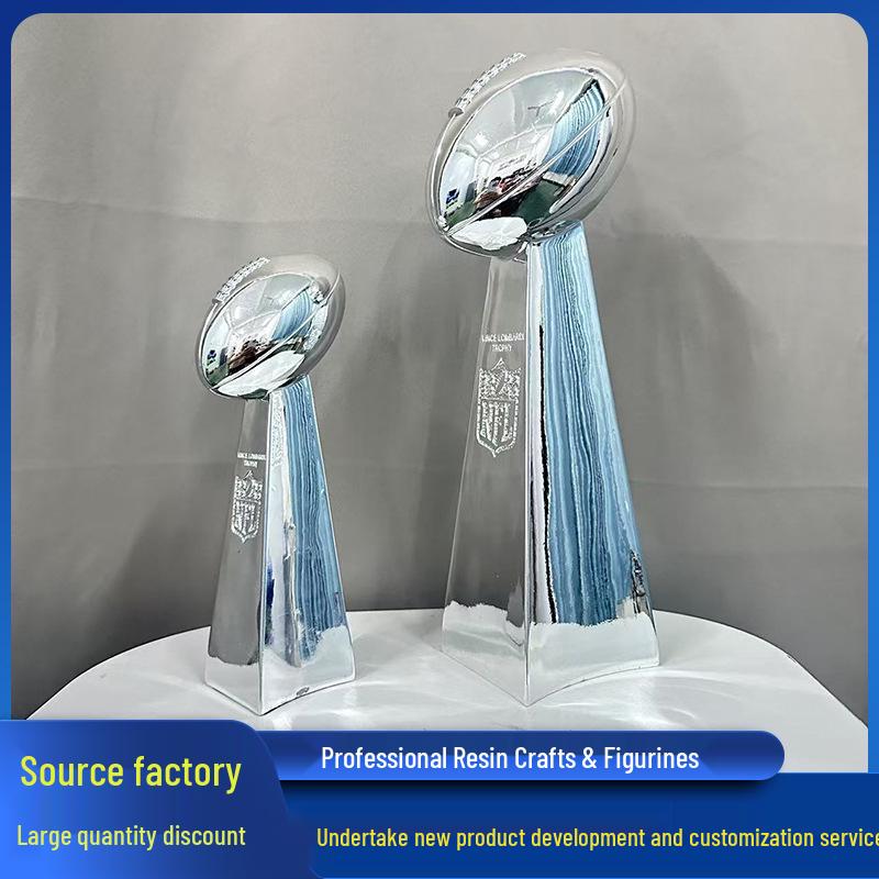 Resin Rugby & NFL Super Bowl Lombardi Trophy Souvenir Ornament