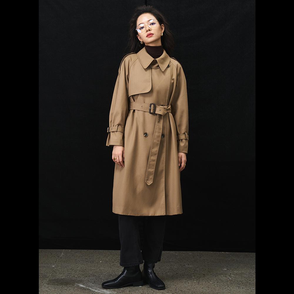 Spring new temperament chic classic commuting thin casual medium and long trench coat women