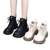 2025 Fashion Versatile New Internet Celebrity Locomotive Boots Martin Boots Women's Soft Leather Thick-soled British Velvet Short Boots