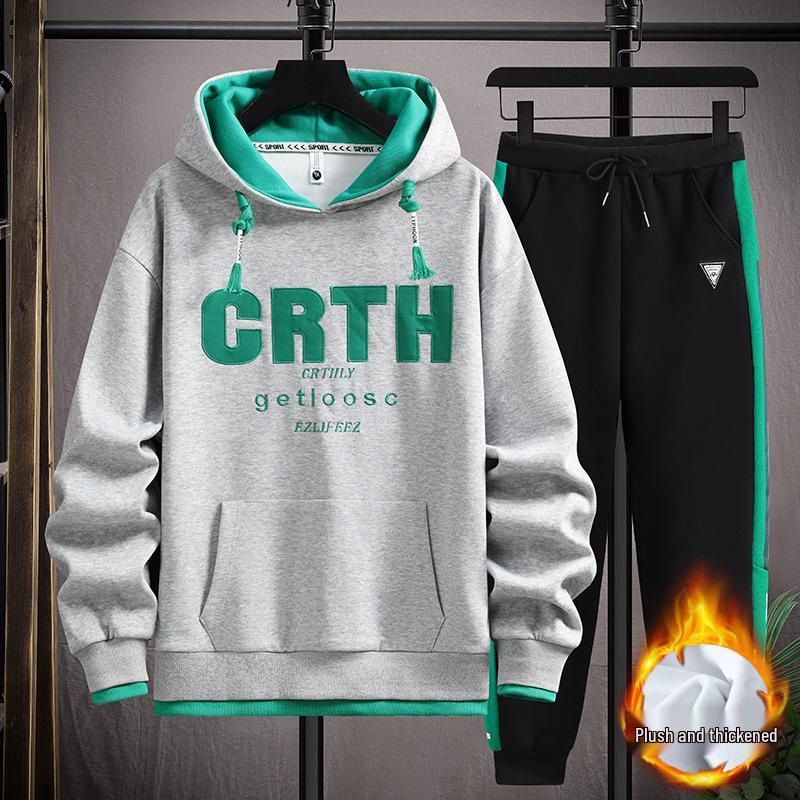 Huggorm Herr Huvtröja - Avslappnad, Tjock Sammet, Lös Passform, Trendig Ungdomsstil för Vår och Höst.