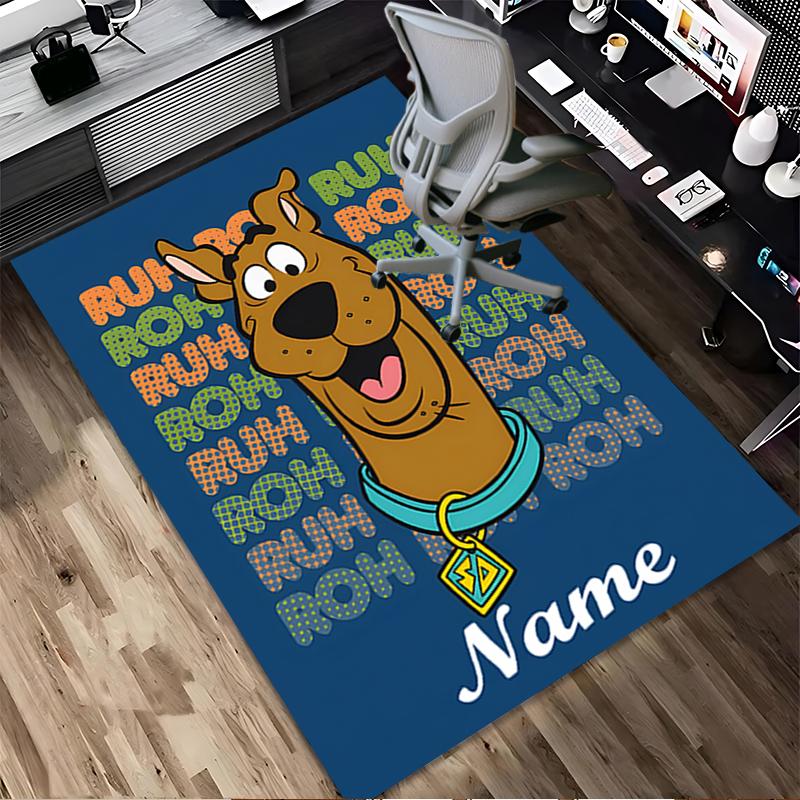 Custom Name Scooby Love Living Room Non-Slip Area Rug Soft Carpet for Bedroom Kids Playroom Sofa Office Home Decor Doormat