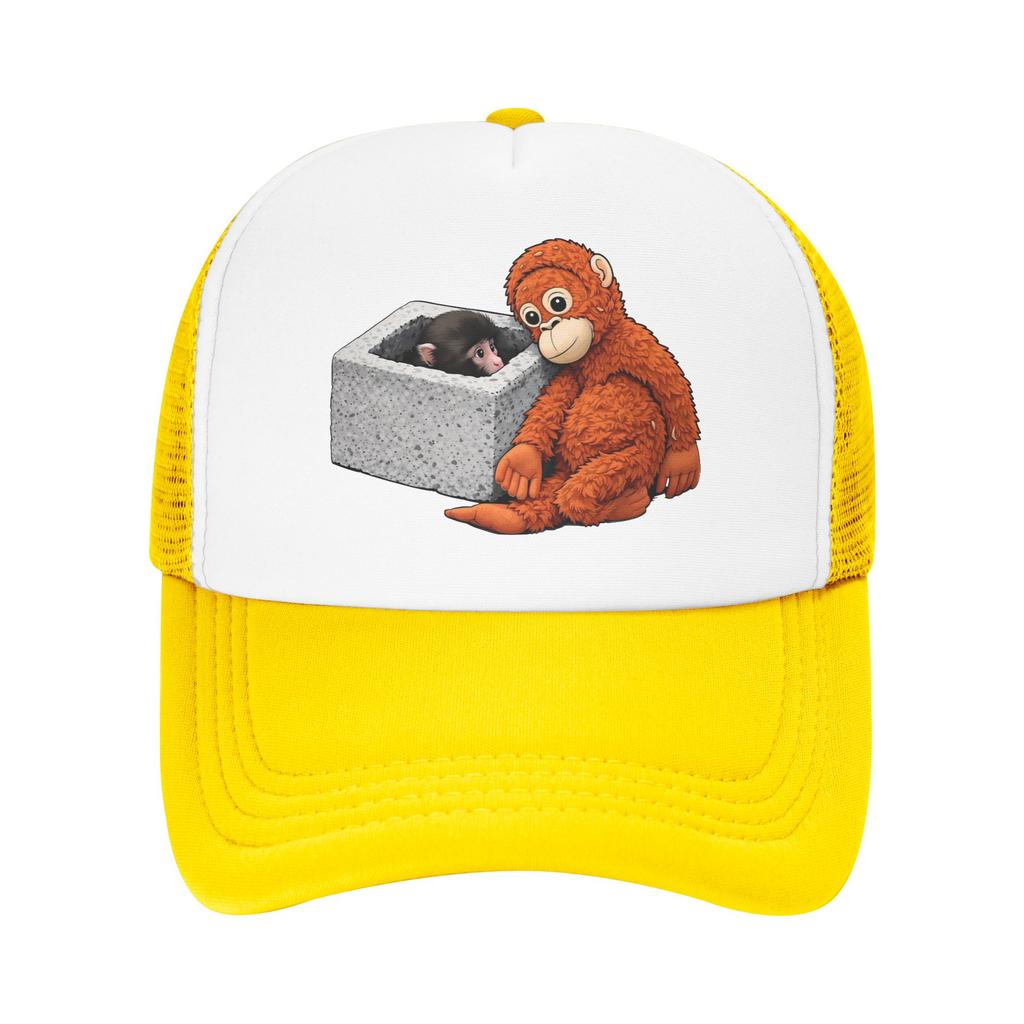 Punch Monkey Netz Baseballkappen für Erwachsene Sport Trucker Arbeiterkappe Papa Hut Verstellbar Polyester Golfmützen Sommer Trucker Kappe