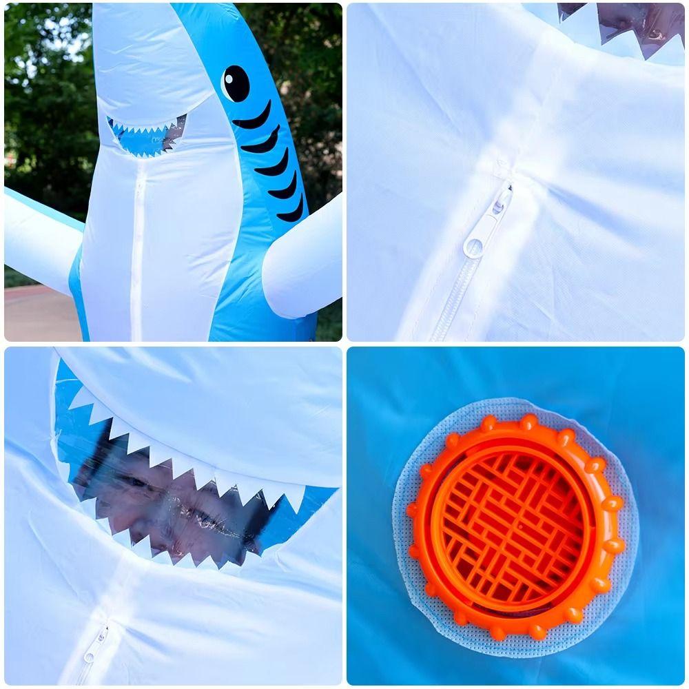 Full Body Jumpsuit Inflatable Shark Costume Battery Box Halloween Costume Halloween Party