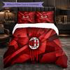 Set Lenzuola AC Milan Modello 3 Pezzi Morbida Copripiumino in Microfibra con Federe per Camera da Letto
